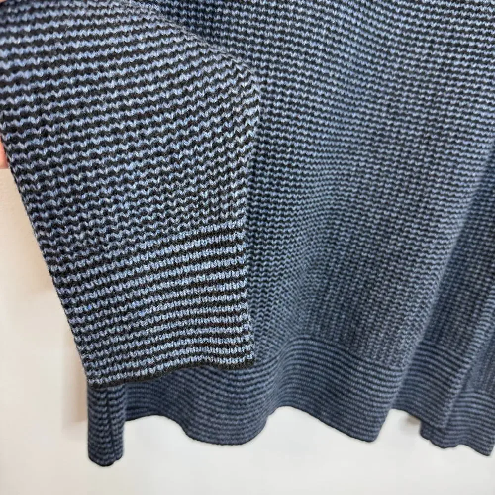 Banana Republic Mens Adrano Striped Italian Wool Blend Sweater Preppy Navy L